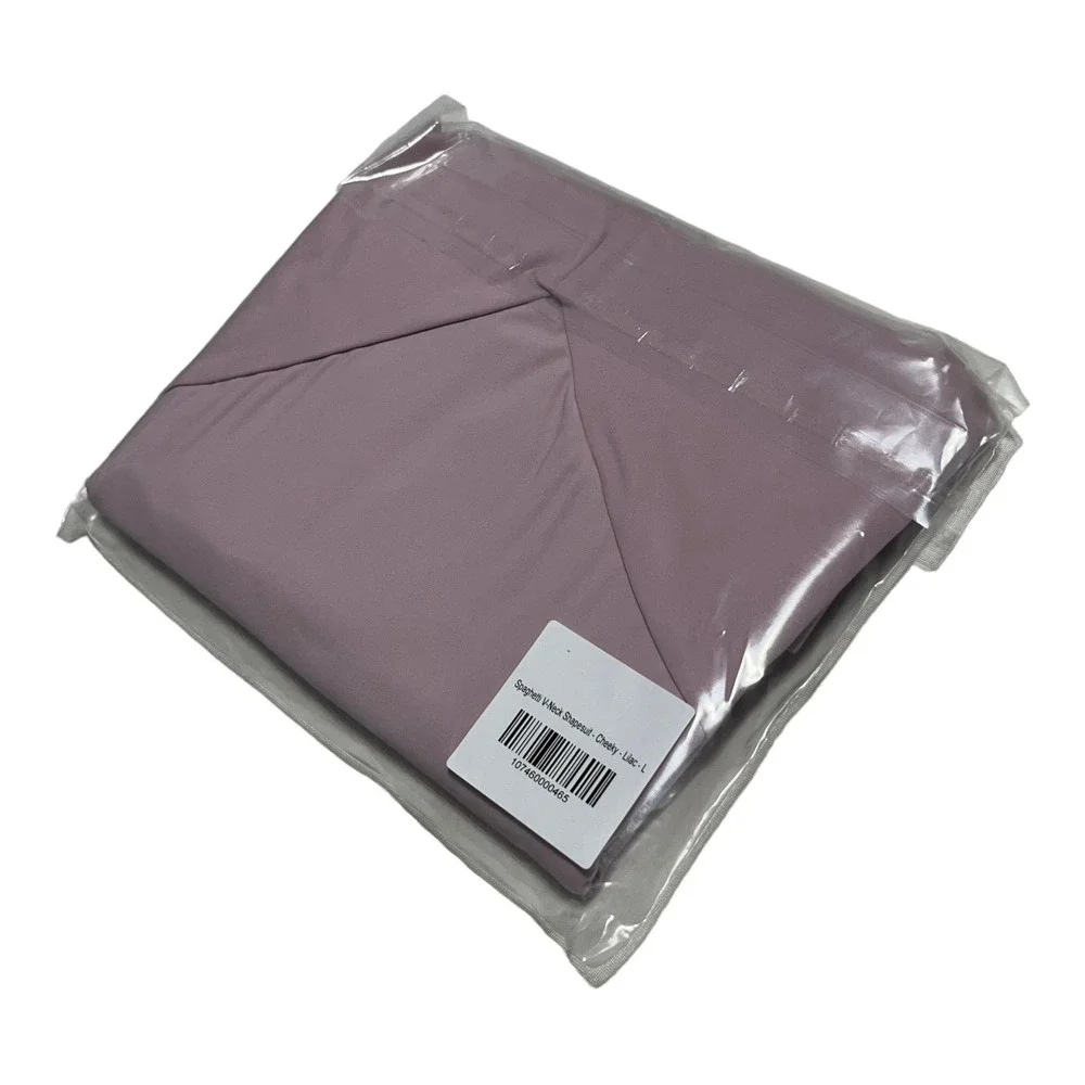 Pinsy V Neck Spaghetti‎ Strap Hourglass Shapewear Bodysuit LARGE LILAC CHEEKY